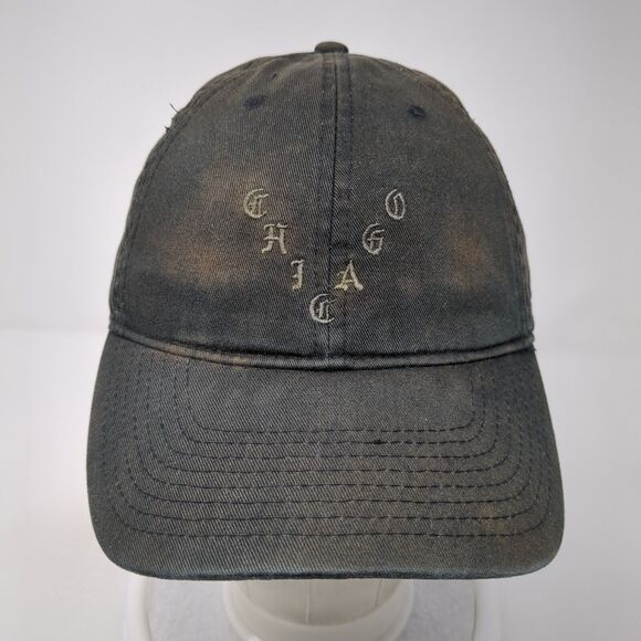 Chicago Slideback Hat Black One Size Adjustable Embroidered 6 Panel - Picture 2 of 8